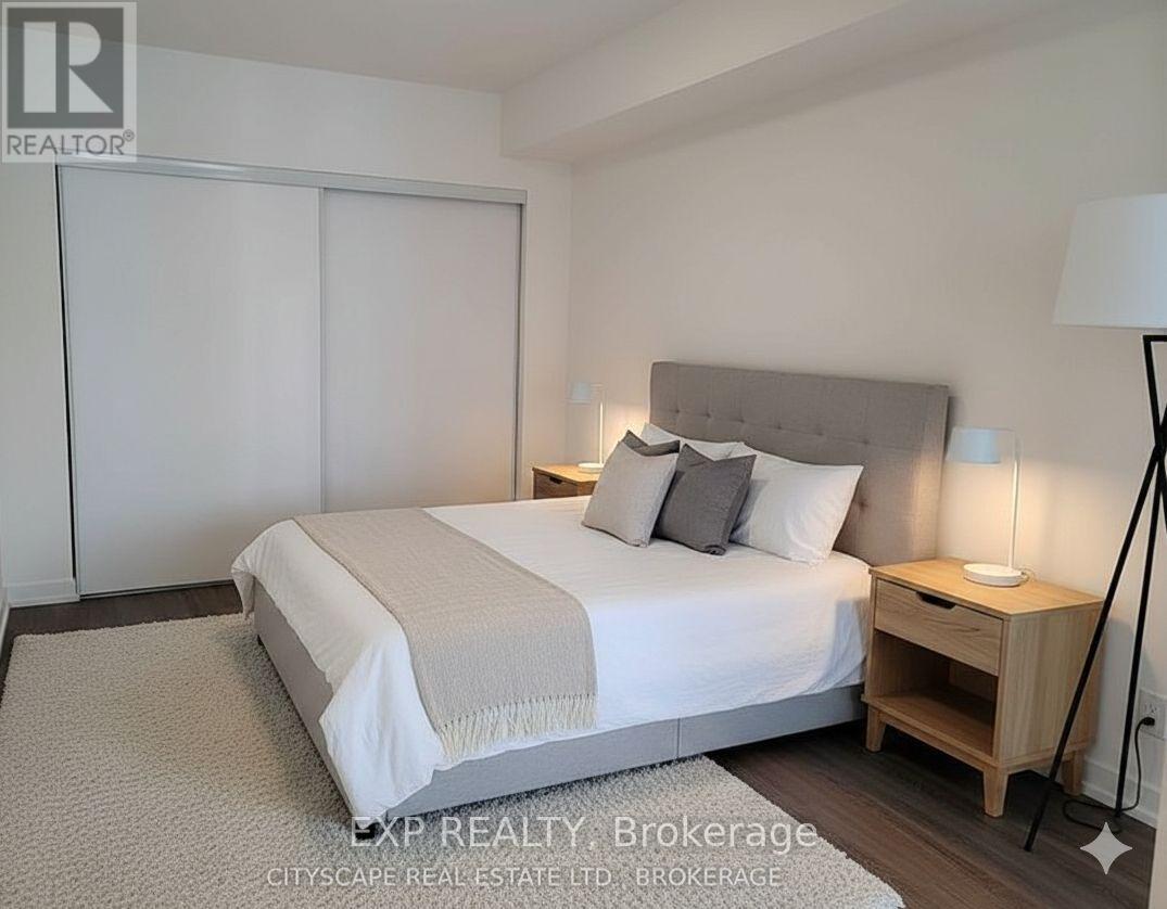Virtually staged 2nd bdr - 607 - 20 Edward Street, Toronto, ON - Indoor Photo Showing Bedroom