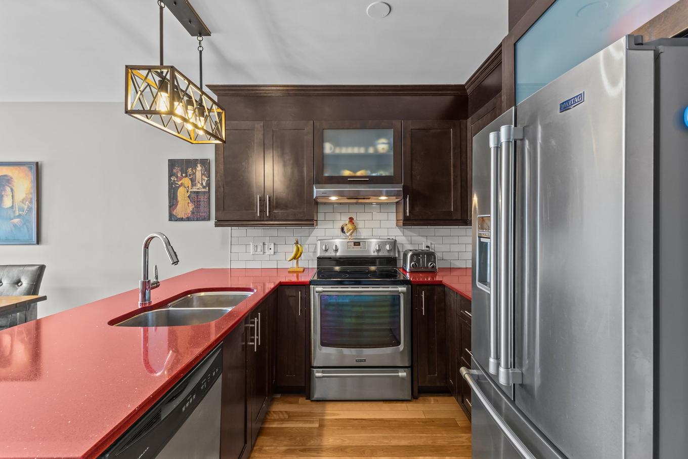 Cuisine - 305-10212 Rue Lajeunesse, Montréal (Ahuntsic-Cartierville), QC - Indoor Photo Showing Kitchen With Double Sink