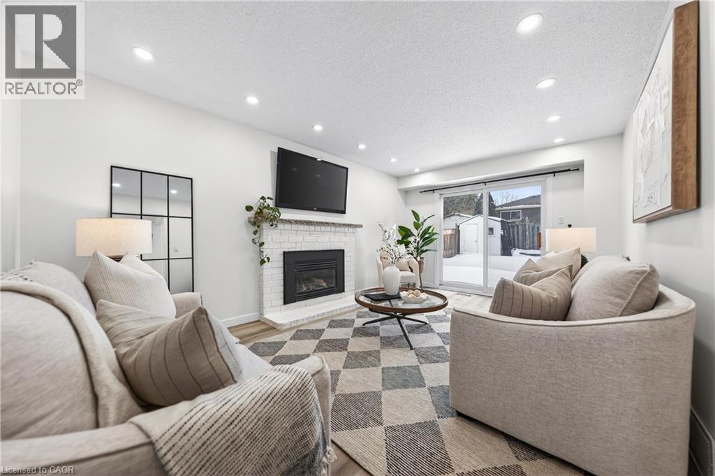 243 Highview Drive, Kitchener, ON - Indoor Photo Showing Living Room With Fireplace
