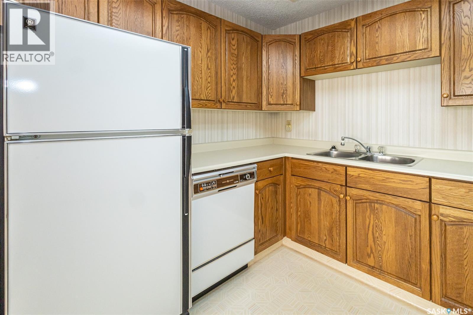 202 520 3Rd Avenue N, Saskatoon, SK - Indoor Photo Showing Kitchen With Double Sink