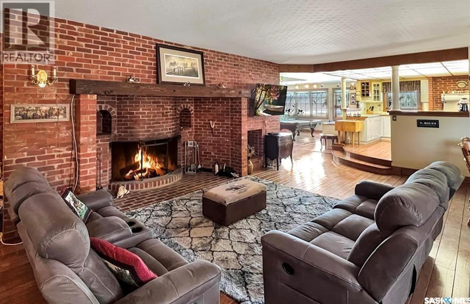1219 River Street E, Prince Albert, SK - Indoor Photo Showing Living Room With Fireplace