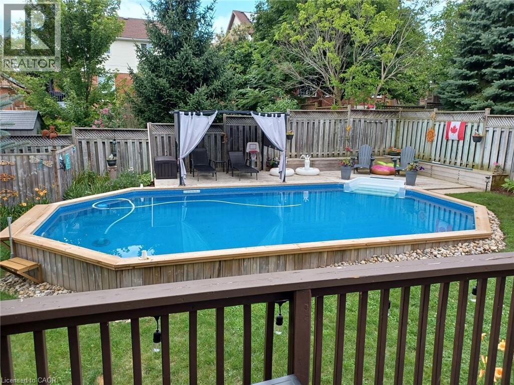 171 Endeavour Drive, Cambridge, ON - Outdoor With Above Ground Pool With Deck Patio Veranda With Backyard