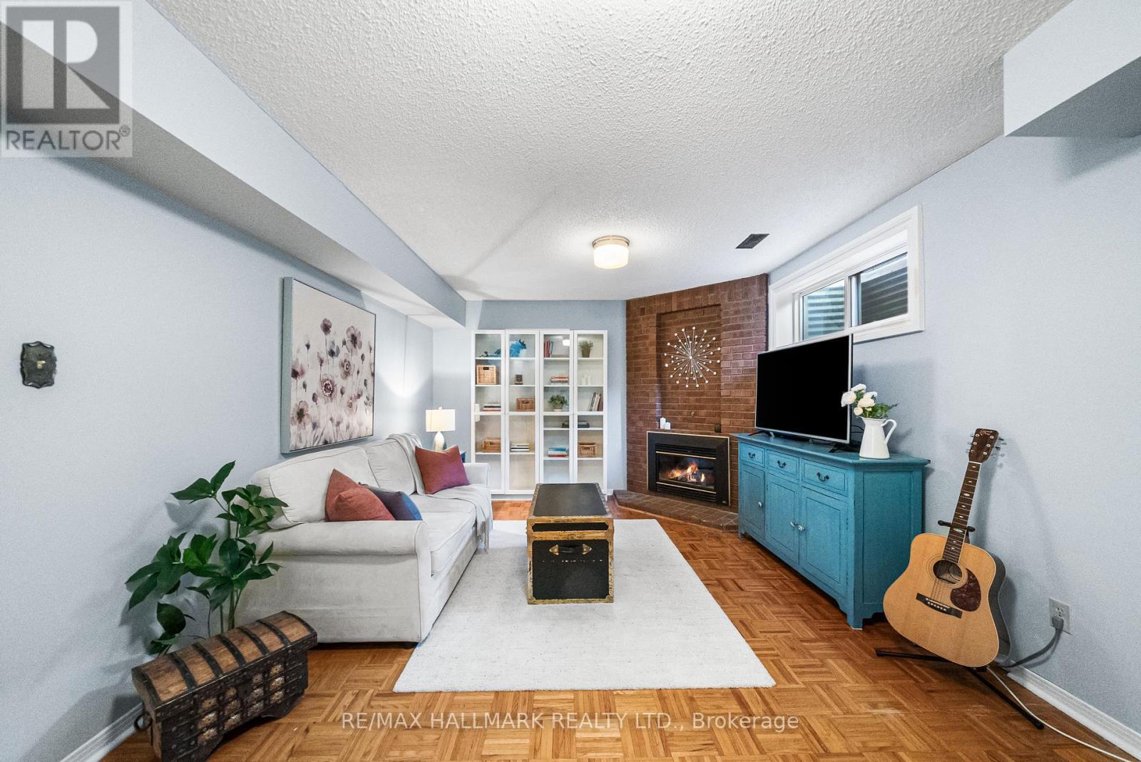 64 Sylvan Valley Way, Toronto, ON - Indoor Photo Showing Living Room With Fireplace