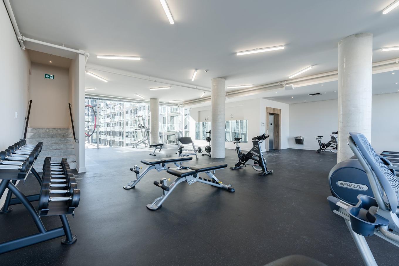 Exercise room - 712C-1400 Rue Ottawa, Montréal (Le Sud-Ouest), QC - Indoor Photo Showing Gym Room