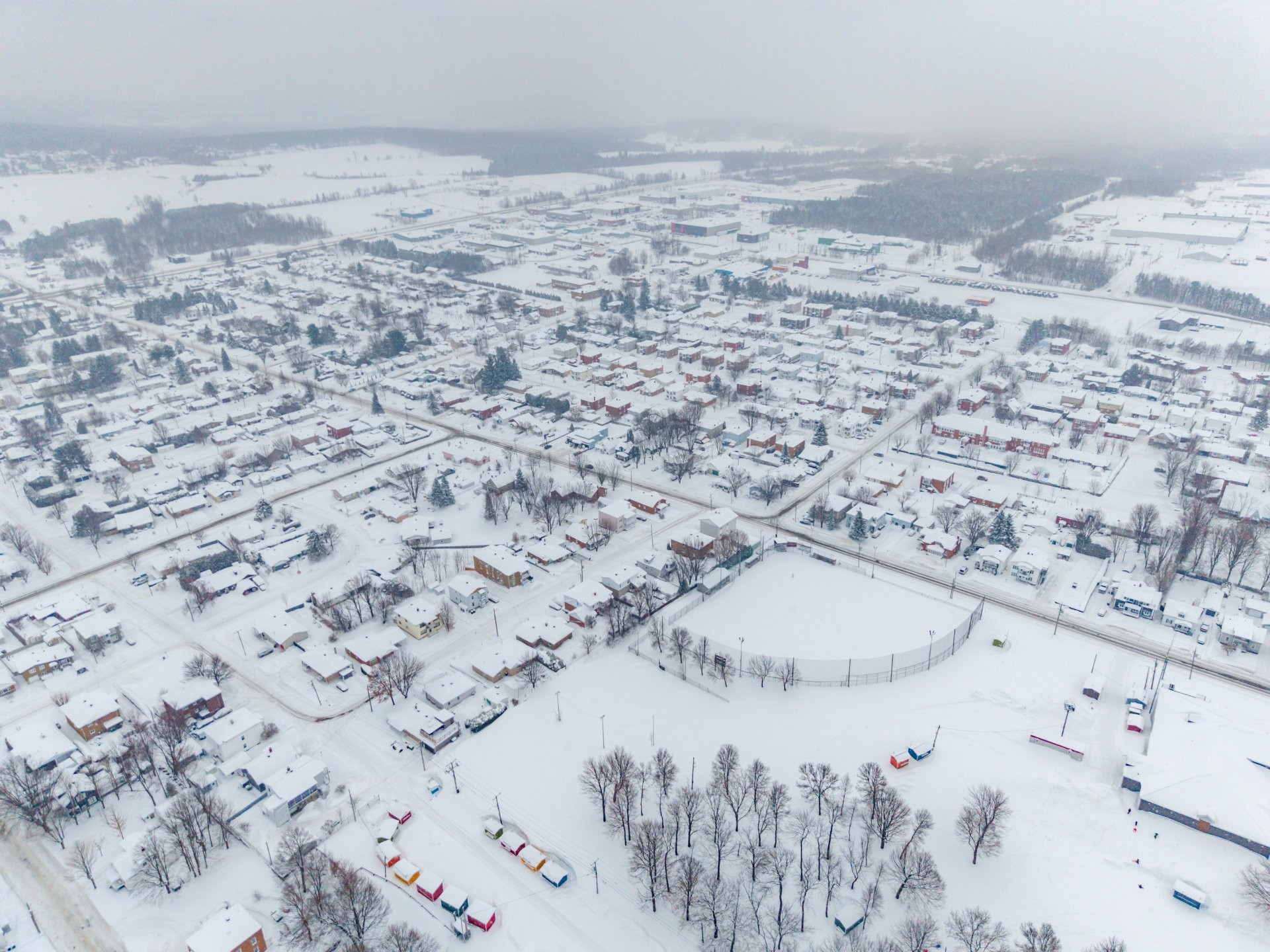 Aerial View - 424 Rue Laurier, Val-Des-Sources, QC - Outdoor With View