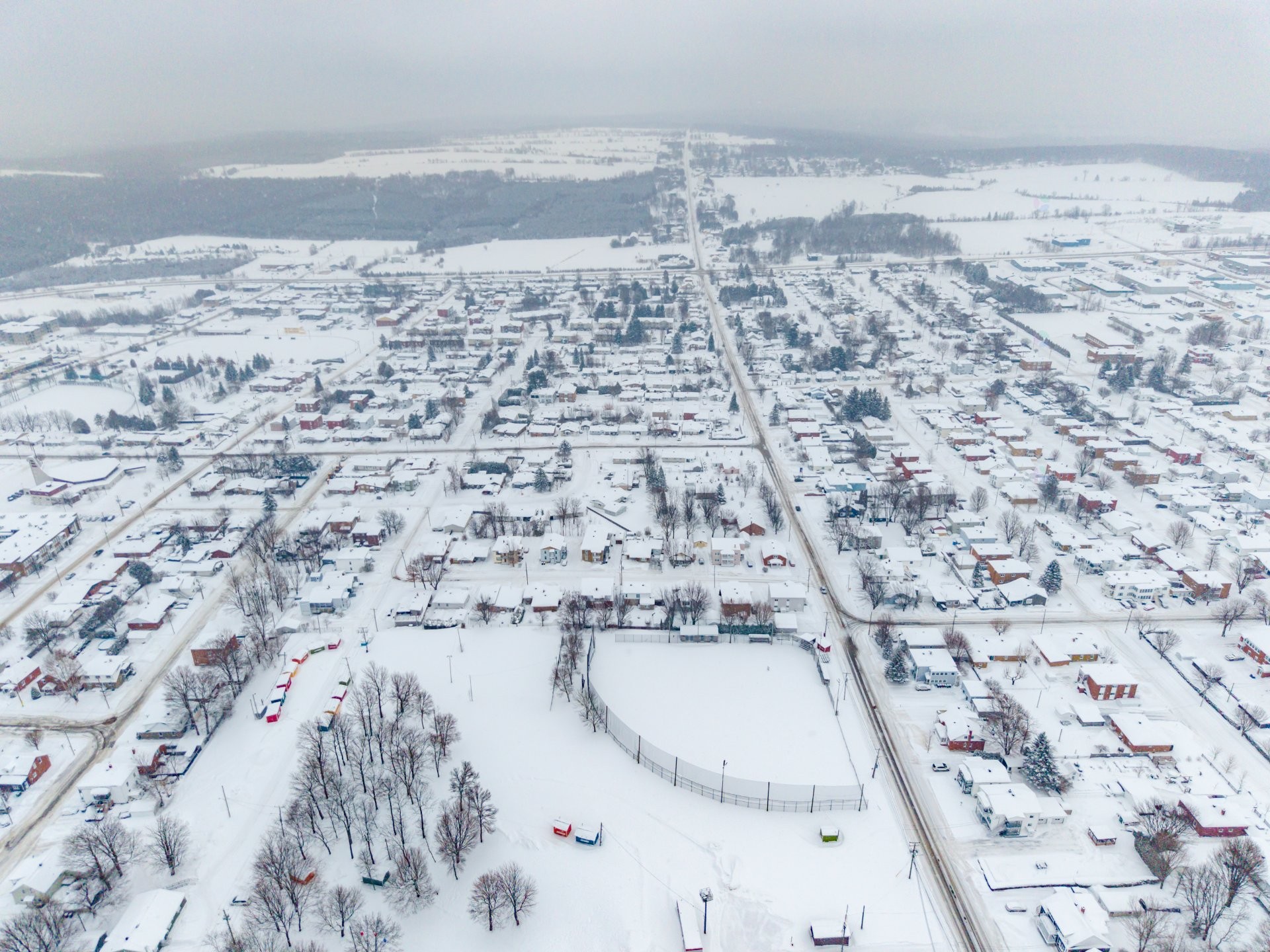 Aerial View - 424 Rue Laurier, Val-Des-Sources, QC - Outdoor With View