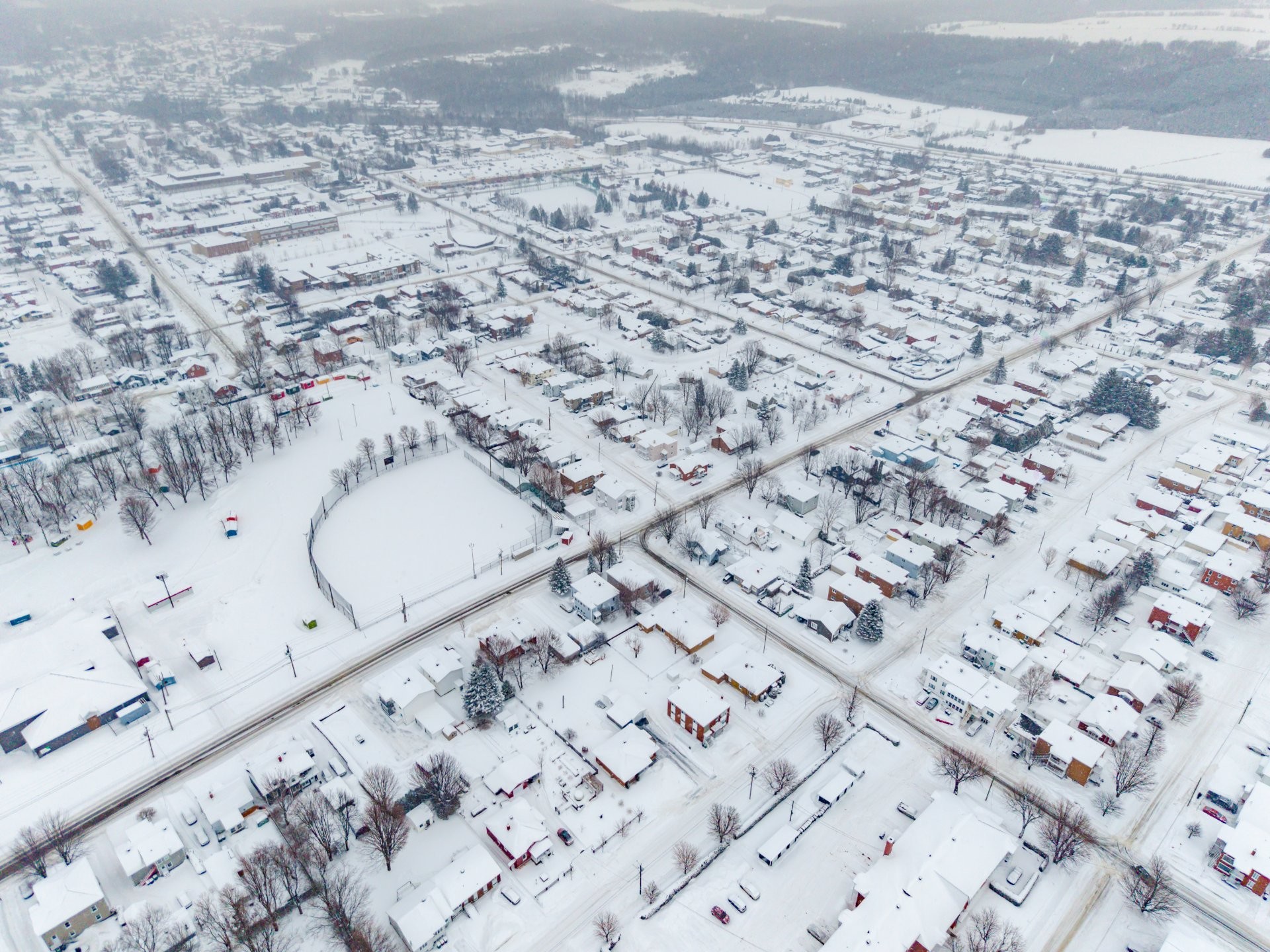 Aerial View - 424 Rue Laurier, Val-Des-Sources, QC -