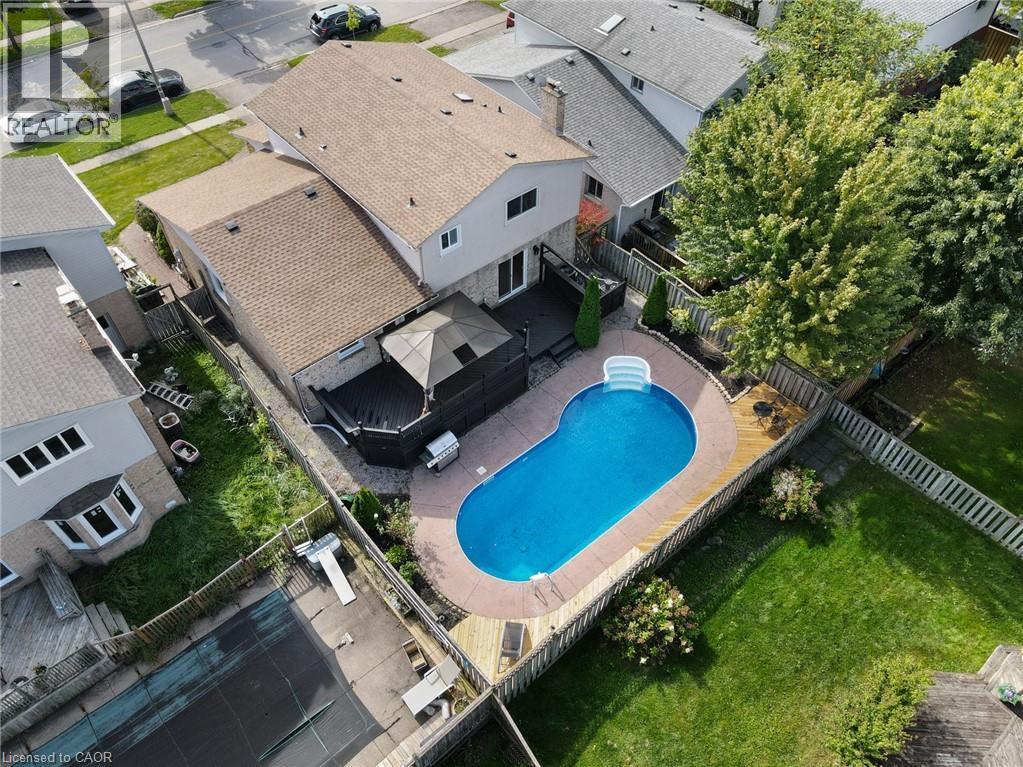 Birds eye view of property featuring a residential view - 24 Keefer Road, Thorold, ON - Outdoor With In Ground Pool With Deck Patio Veranda With View