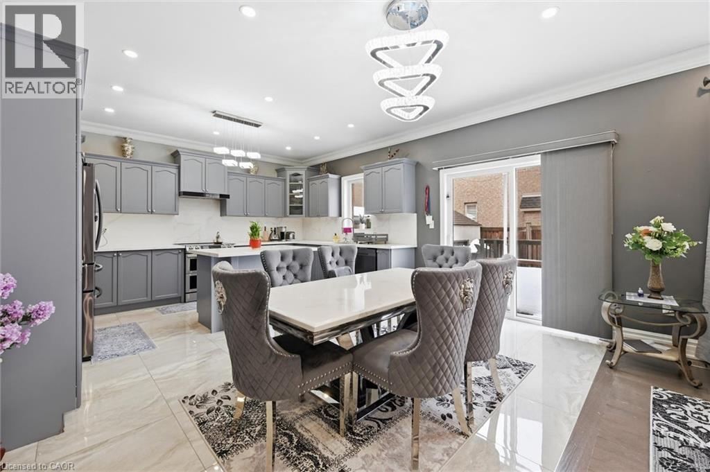 Dining area with crown molding and recessed lighting - 456 Valridge Drive, Ancaster, ON - Indoor Photo Showing Other Room