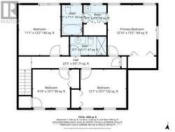 Upper level floor plan -