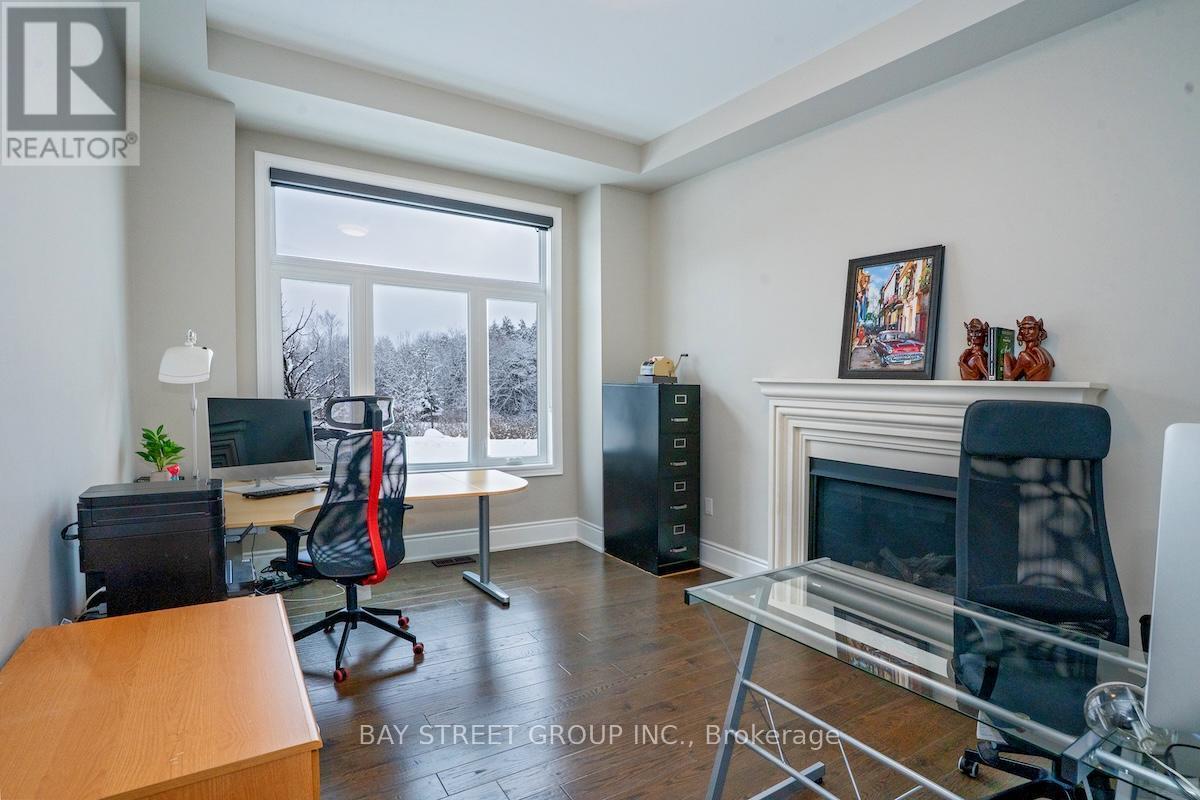 Office with Gas Fireplace & Views - 39 Cairns Gate, King, ON - Indoor Photo Showing Office