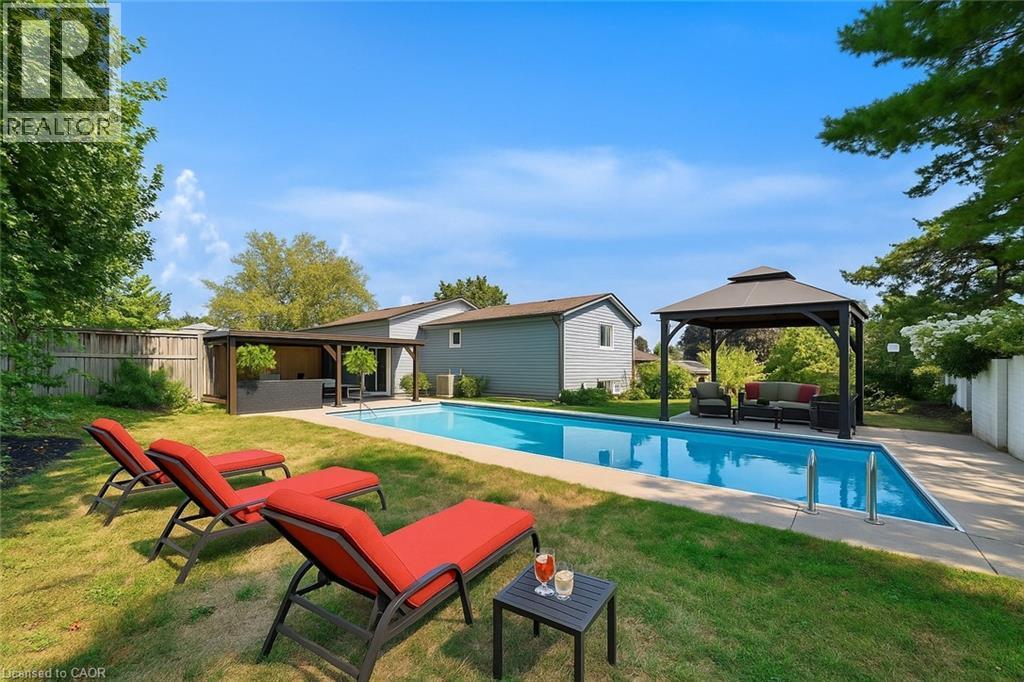 Virtually Staged - 23 Bismark Drive, Cambridge, ON - Outdoor With In Ground Pool With Backyard