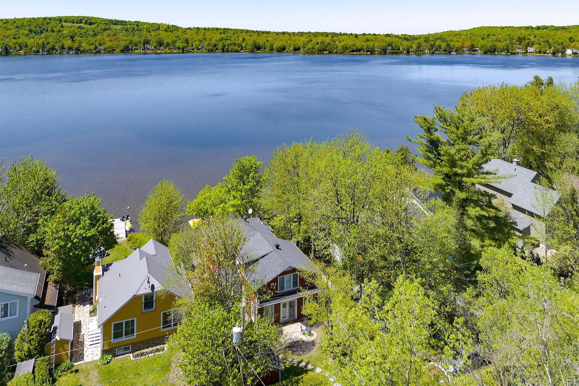 Photo aérienne - 230 Rue Larose, Dunham, QC - Outdoor With Body Of Water With View