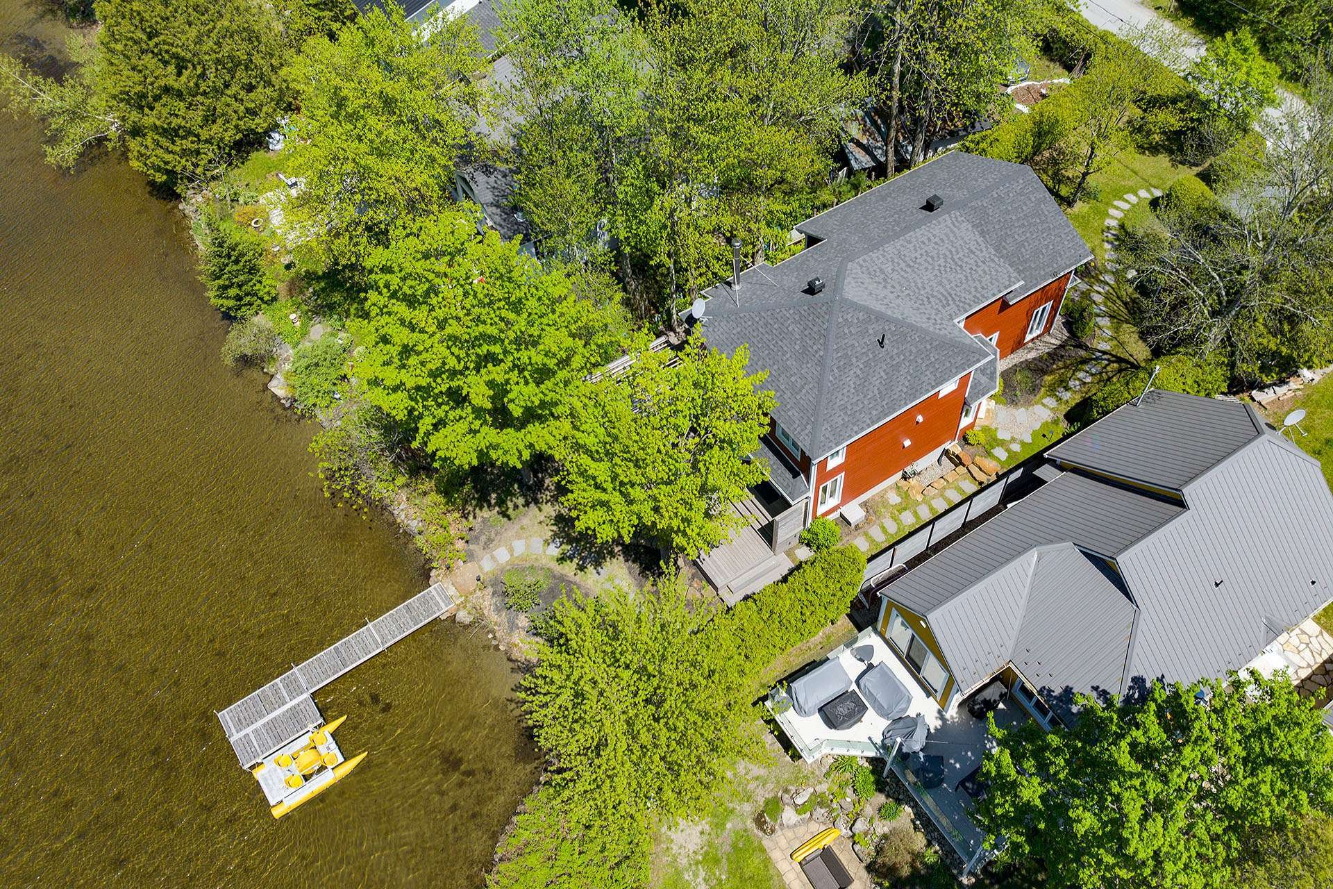 Photo aérienne - 230 Rue Larose, Dunham, QC - Outdoor With Body Of Water With View