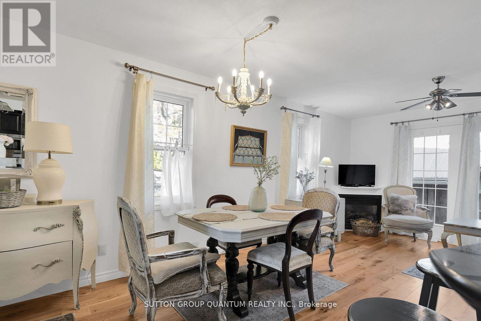 442 First Concession Road, Norfolk, ON - Indoor Photo Showing Dining Room With Fireplace