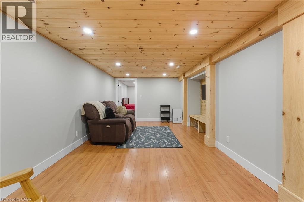 Living area with recessed lighting, wood ceiling, and light wood-type flooring - 115 Lakeshore Road, Port Burwell, ON - Indoor