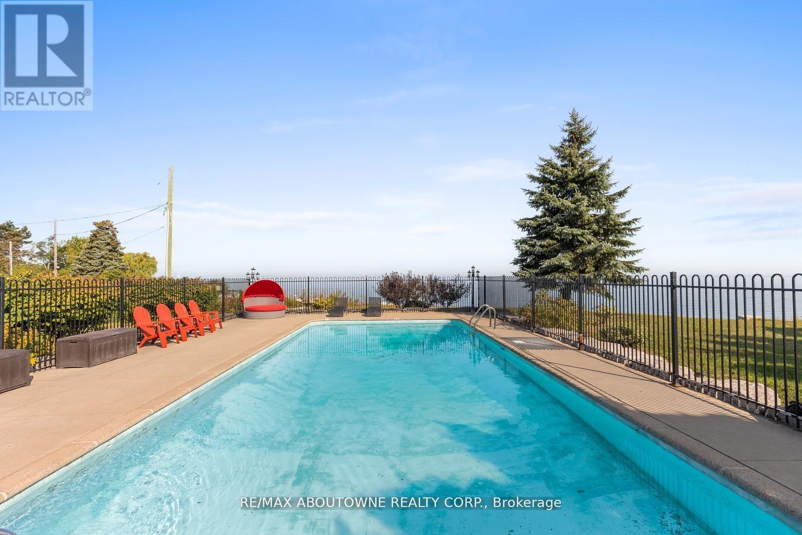 1073 North Service Road, Hamilton, ON - Outdoor With In Ground Pool With Backyard