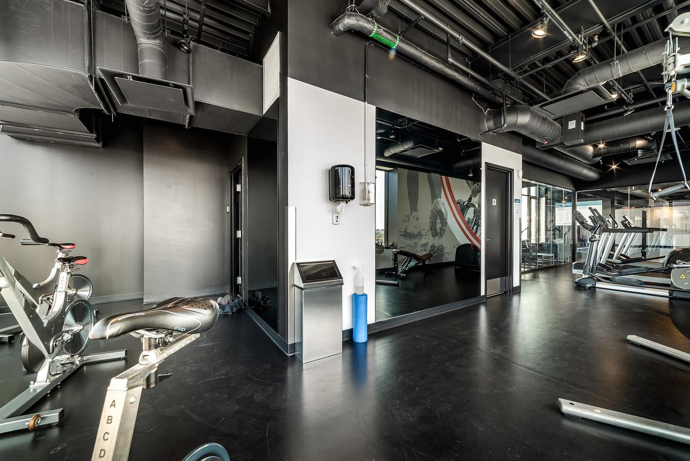 Exercise room - 1204-1085 Rue Smith, Montréal (Le Sud-Ouest), QC - Indoor Photo Showing Gym Room
