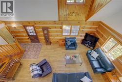Overlooking the main living area from upstairs loft -