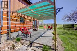 Covered rear patio with loads of room for outdoor dining and lounging -