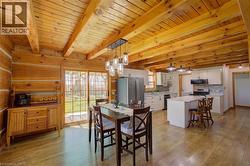 Dining room with door to back yard and patio -
