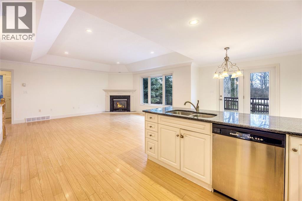 572 Valentina Street, Petrolia, ON - Indoor Photo Showing Kitchen With Fireplace With Double Sink