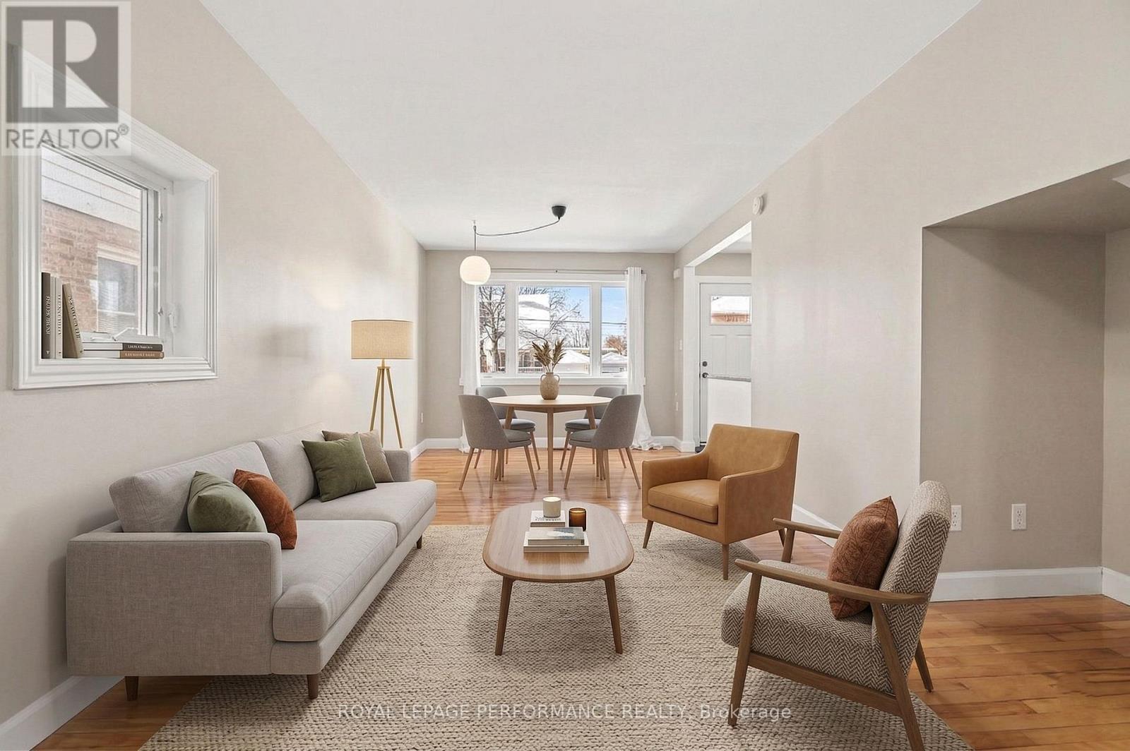 Virtually Staged Livingrm/Diningrm for Inspiration - 975 Sheridan Avenue, Ottawa, ON - Indoor Photo Showing Living Room