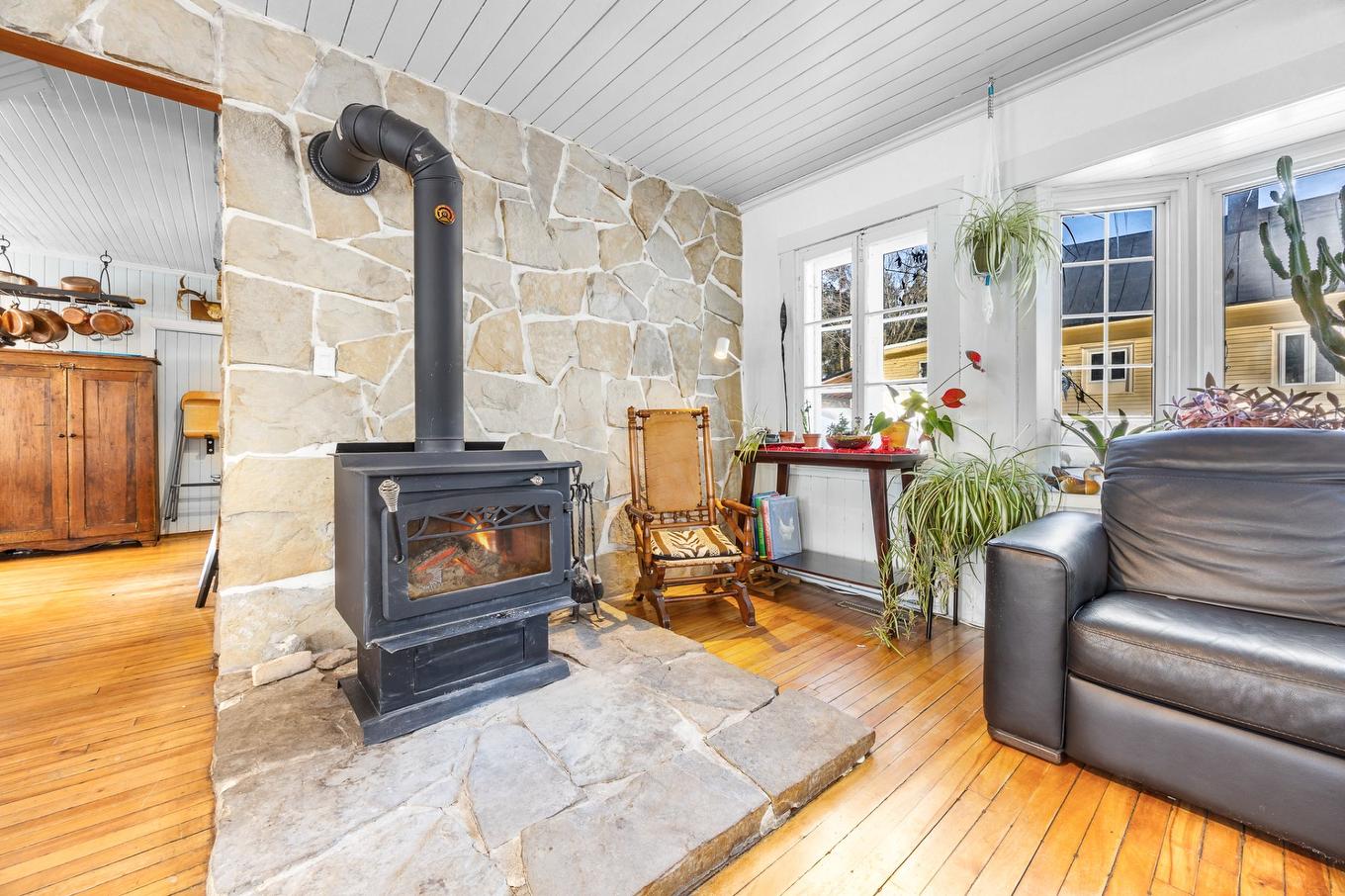 Living room - 3 Av. St-Joseph, Saint-Ours, QC - Indoor Photo Showing Living Room With Fireplace