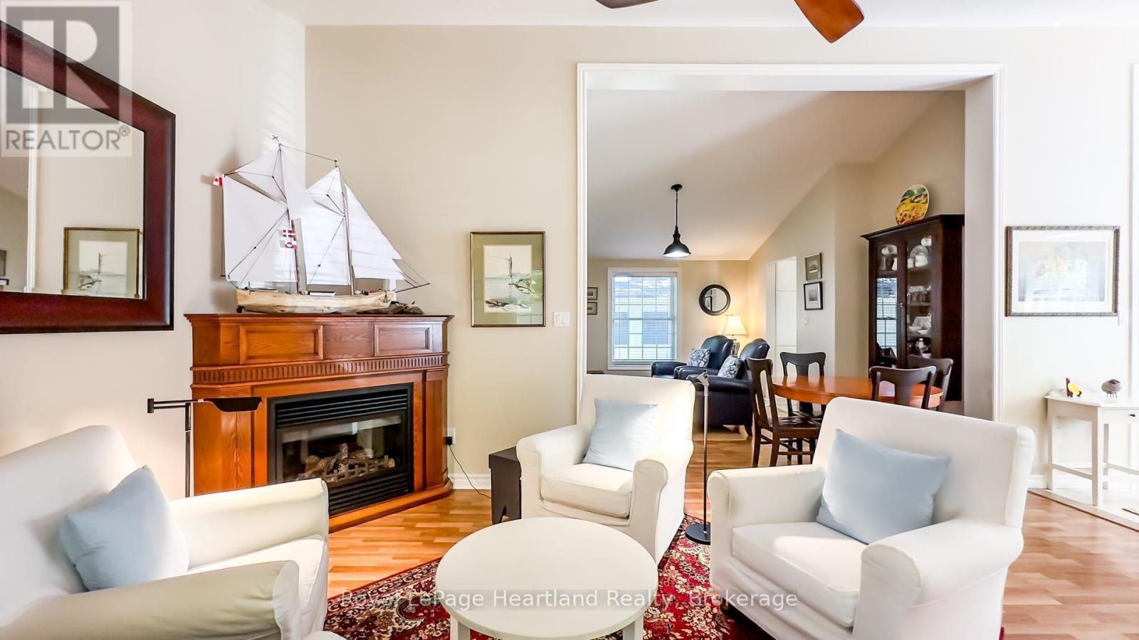 7 Cree Lane, Ashfield-Colborne-Wawanosh (Colborne Twp), ON - Indoor Photo Showing Living Room With Fireplace