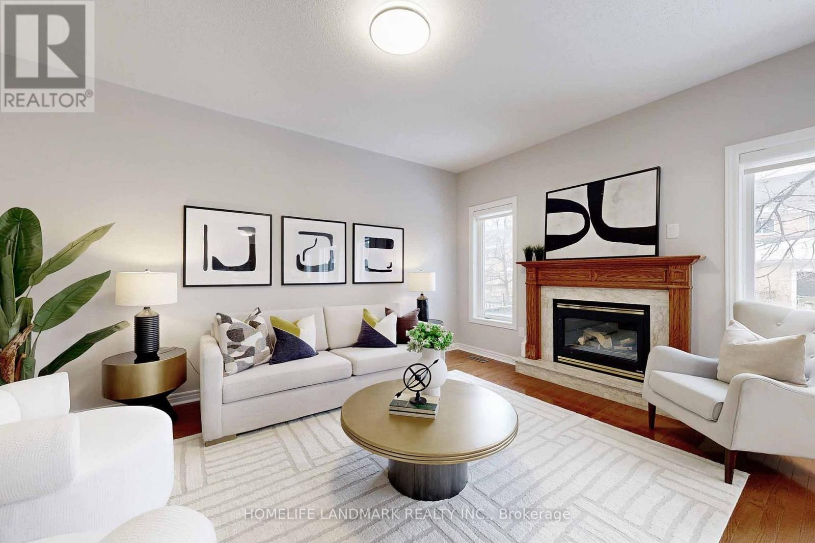 18 Olympus Drive, Richmond Hill, ON - Indoor Photo Showing Living Room With Fireplace