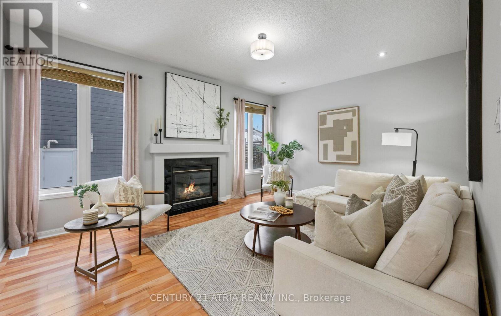 16 Peony Street, Markham, ON - Indoor Photo Showing Living Room With Fireplace