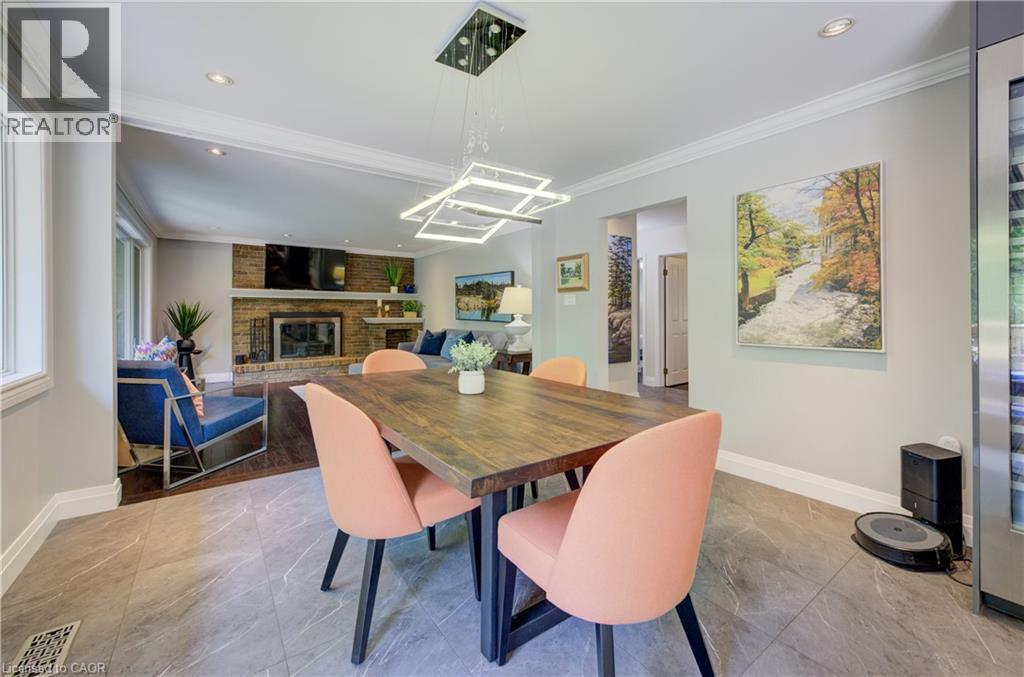2080 Beaverdale Road, Cambridge, ON - Indoor Photo Showing Dining Room With Fireplace