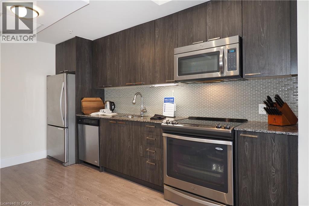 155 St Leger Street Unit# 206, Kitchener, ON - Indoor Photo Showing Kitchen With Upgraded Kitchen