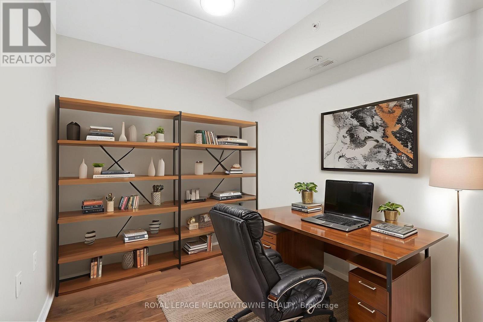 Den - Virtually Staged - 310 - 1470 Main Street E, Milton, ON - Indoor Photo Showing Office