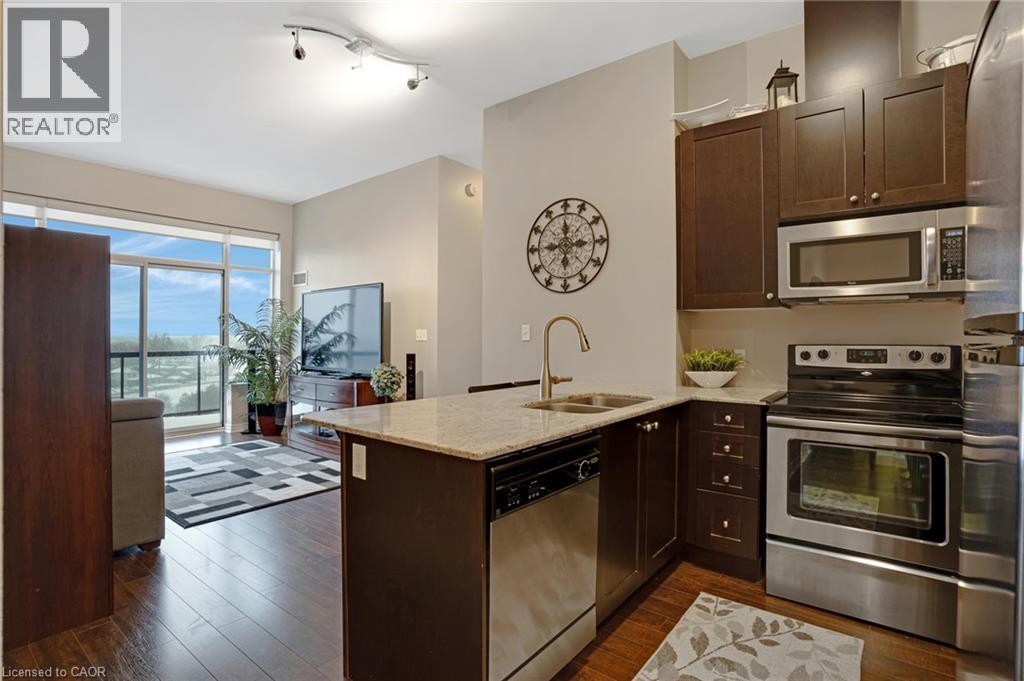 170 Water Street N Unit# 1206, Cambridge, ON - Indoor Photo Showing Kitchen With Stainless Steel Kitchen With Double Sink