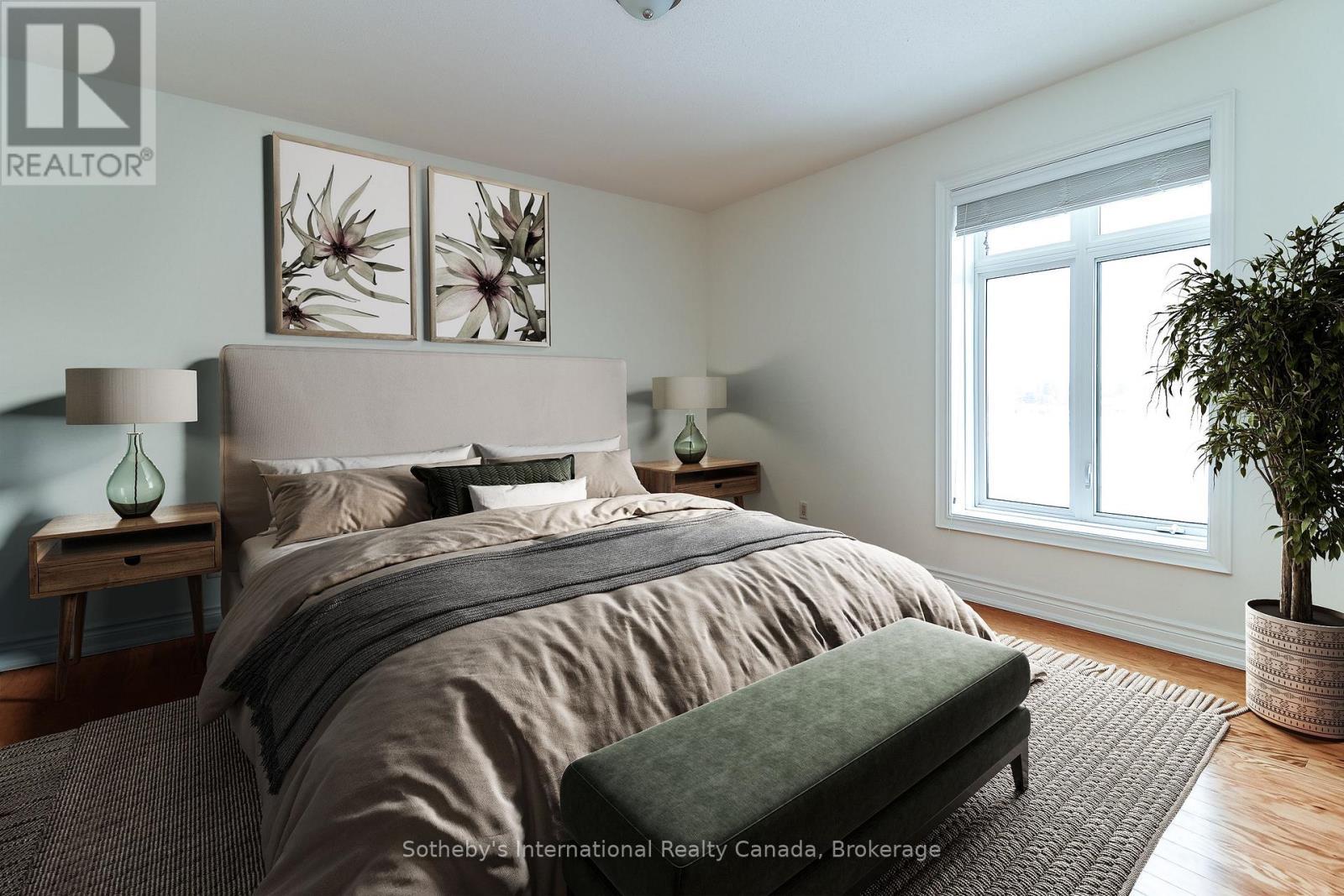 Virtually Staged - 308 - 25 Beaver Street S, Blue Mountains, ON - Indoor Photo Showing Bedroom