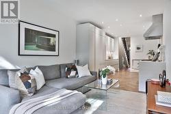 Inviting family room integrated with kitchen -