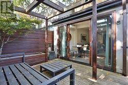 Sliding doors fully open to private garden -