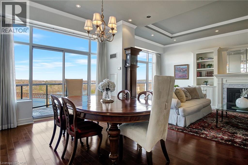 170 Water Street N Unit# Uph4, Cambridge, ON - Indoor Photo Showing Dining Room With Fireplace