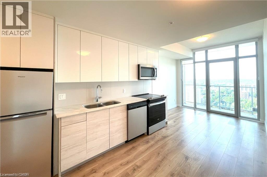 60 Frederick Street Unit# 2805, Kitchener, ON - Indoor Photo Showing Kitchen With Stainless Steel Kitchen With Double Sink