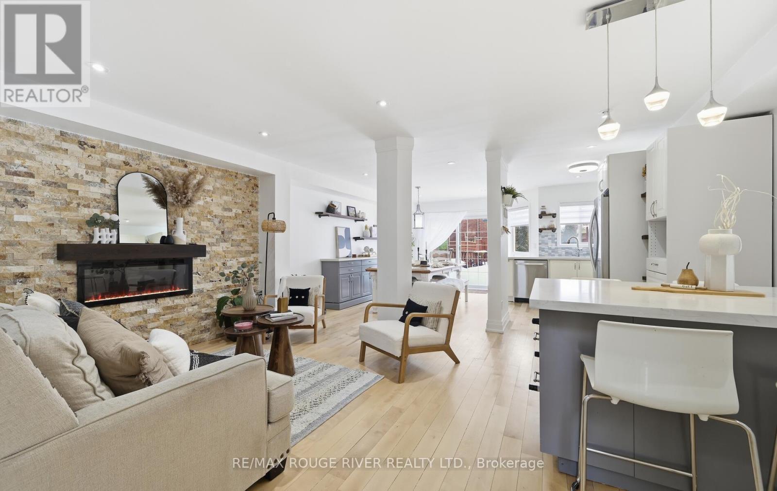 7 Hemans Court, Ajax, ON - Indoor Photo Showing Living Room With Fireplace
