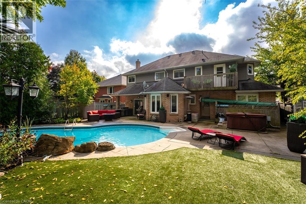 117 Miller Drive, Ancaster, ON - Outdoor With In Ground Pool With Deck Patio Veranda With Backyard With Exterior