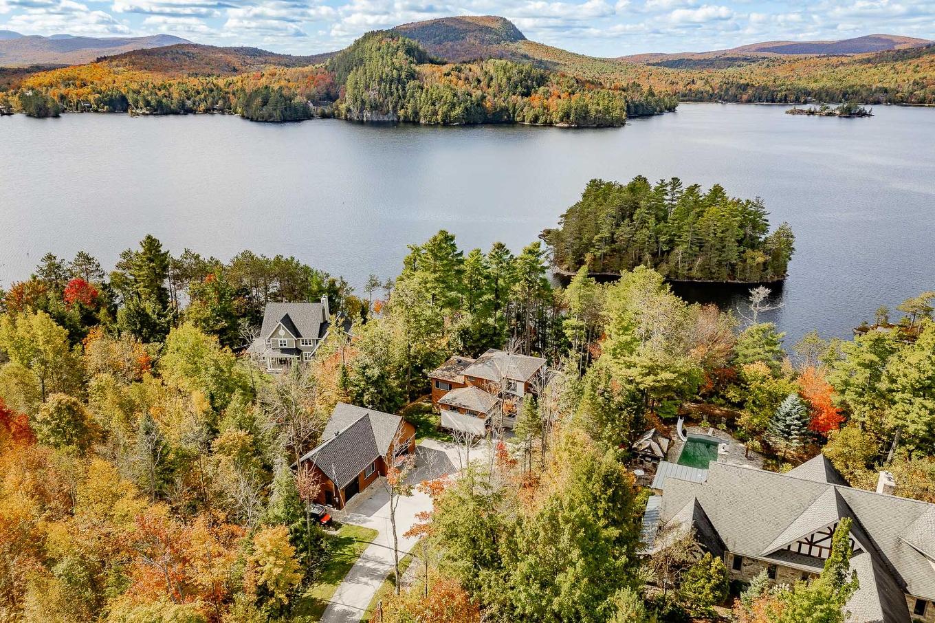 Photo aérienne - 220 Rue De L'Archipel, Saint-Denis-De-Brompton, QC - Outdoor With Body Of Water With View