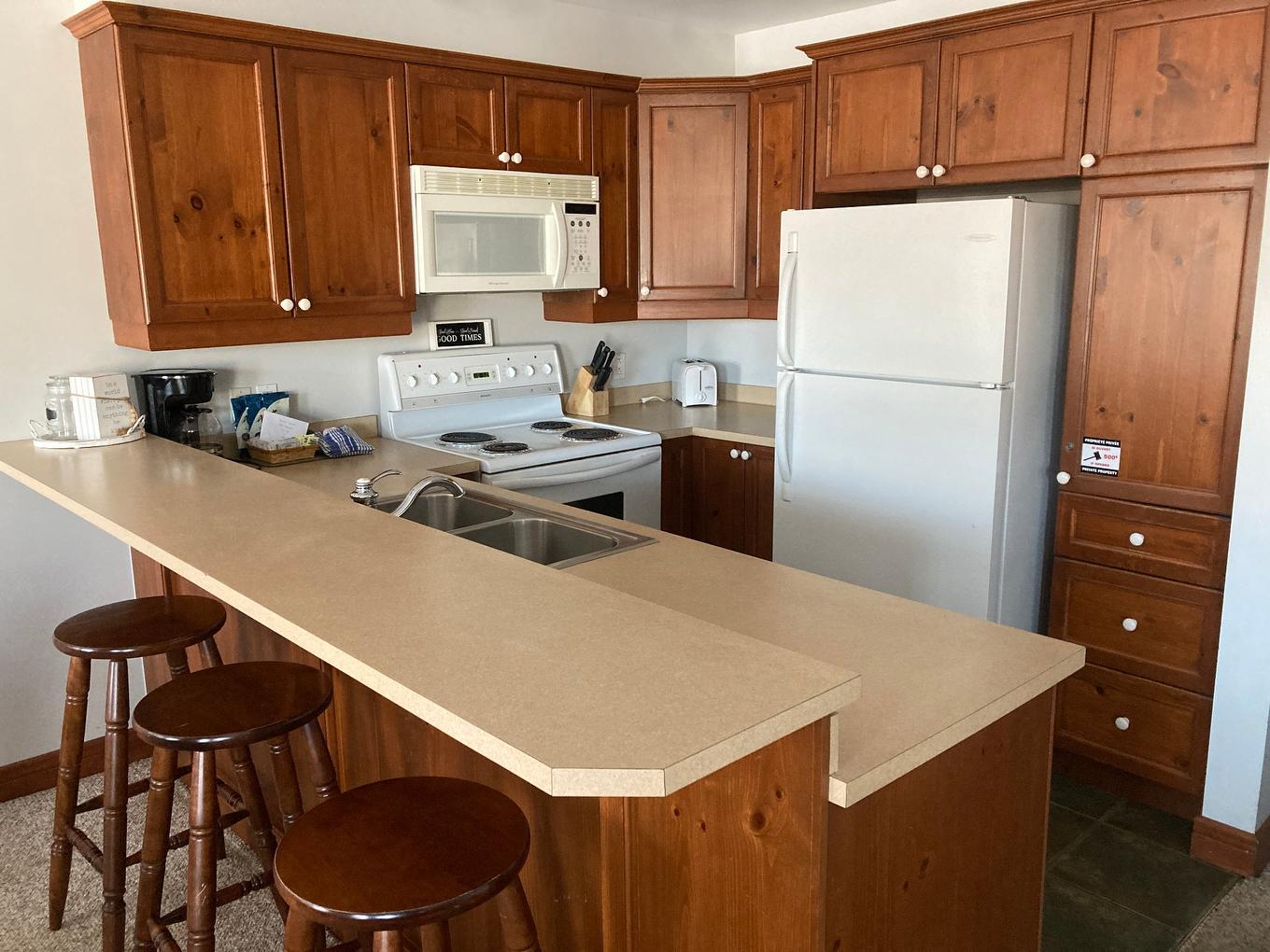 Cuisine - 1-185 Rue Du Mont-Plaisant, Mont-Tremblant, QC - Indoor Photo Showing Kitchen With Double Sink