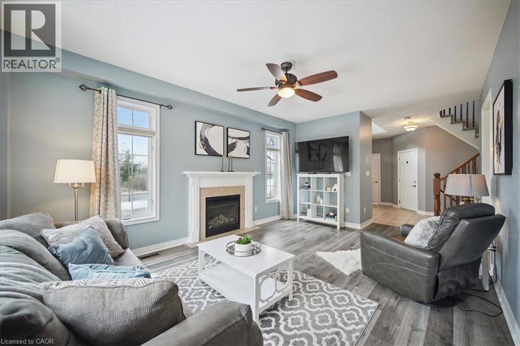 105 Oakhaven Place, Ancaster, ON - Indoor Photo Showing Living Room With Fireplace