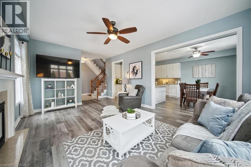 105 Oakhaven Place, Ancaster, ON - Indoor Photo Showing Living Room With Fireplace