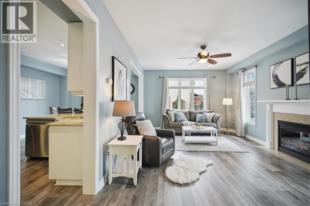 105 Oakhaven Place, Ancaster, ON - Indoor Photo Showing Living Room With Fireplace