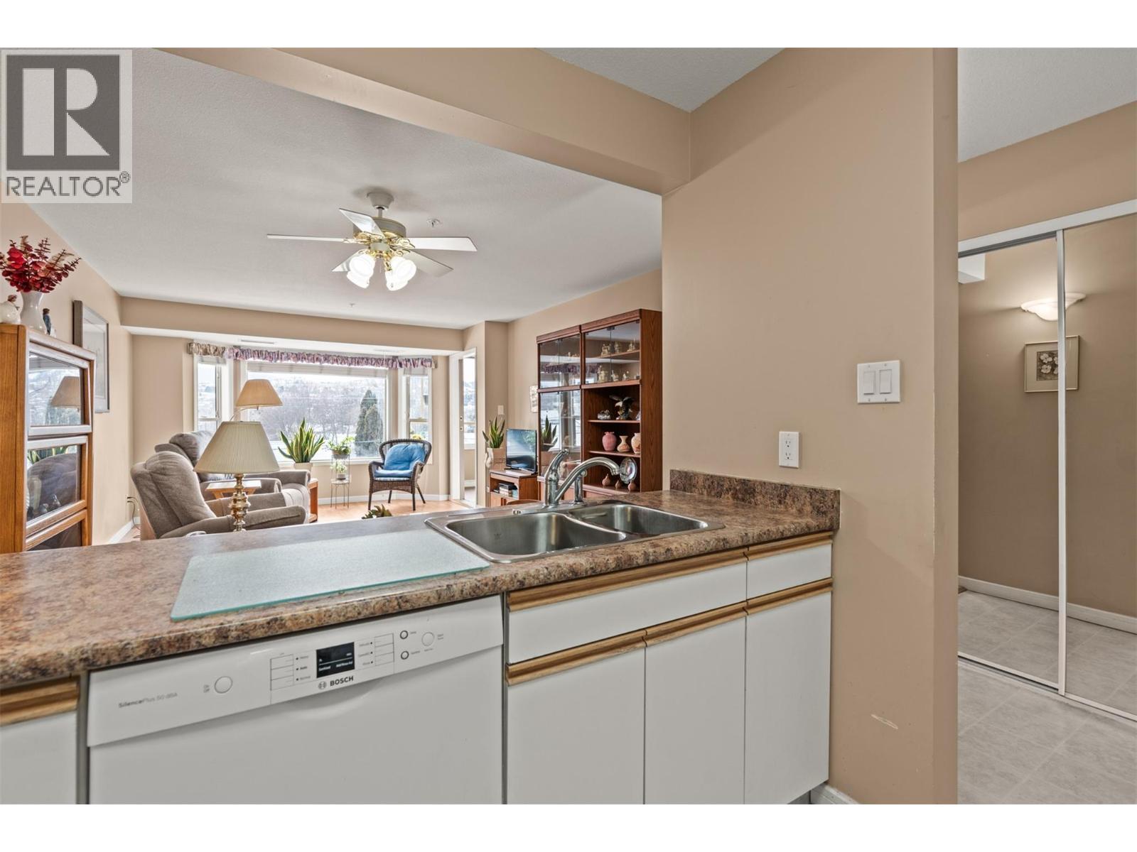 3805 30 Avenue Unit# 304, Vernon, BC - Indoor Photo Showing Kitchen With Double Sink