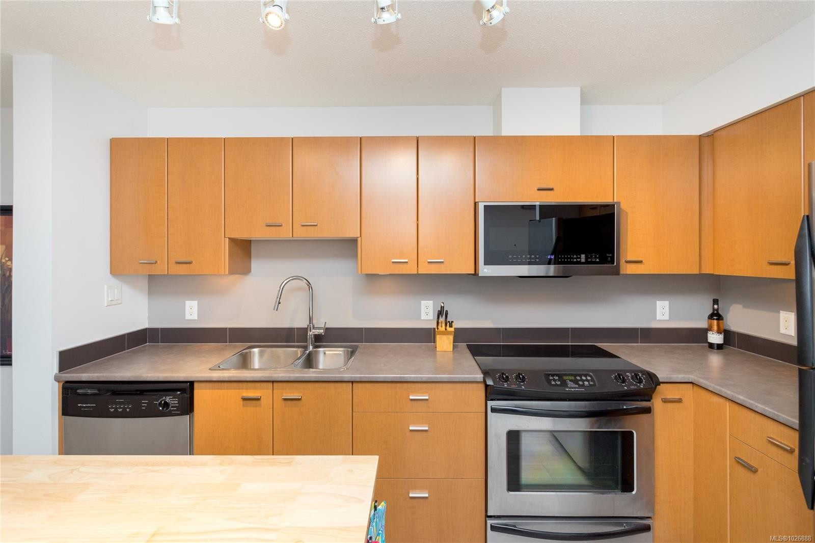1006-751 Fairfield Rd, Victoria, BC - Indoor Photo Showing Kitchen With Double Sink