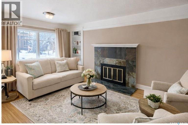 824 College Avenue, Regina, SK - Indoor Photo Showing Living Room With Fireplace